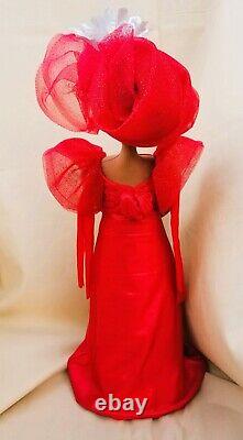 Red dress? 18'' Black Doll? #397 Paige? African-American Art #Doll-#handmade