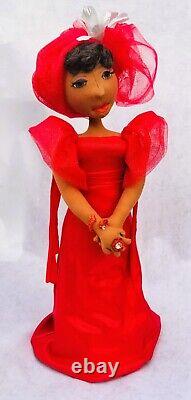 Red dress? 18'' Black Doll? #397 Paige? African-American Art #Doll-#handmade