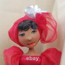 Red dress? 18'' Black Doll? #397 Paige? African-American Art #Doll-#handmade