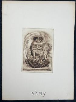 Roland Ayers 1975 etching African-American Black Surrealist Philadelphia artist