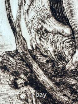 Roland Ayers 1975 etching African-American Black Surrealist Philadelphia artist