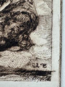 Roland Ayers 1975 etching African-American Black Surrealist Philadelphia artist