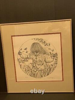 Ron Scarbough African American Black Artist Detroit Signed Print 63/500 Girl