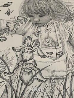 Ron Scarbough African American Black Artist Detroit Signed Print 63/500 Girl