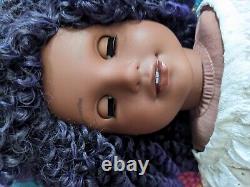 Ronisha Custom African American Girl Doll OOAK Black Purple Hair Brown Eyes