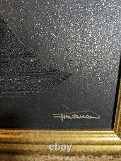SIGNED ORIGINAL Oil on Canvas Painting Elegant Black/African American City Woman