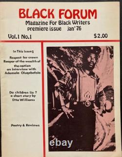 Scarce Vintage 1976 African American MagazineBLACK FORUMVolume I #1Literature