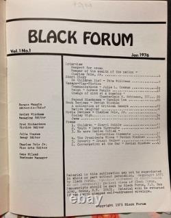 Scarce Vintage 1976 African American MagazineBLACK FORUMVolume I #1Literature