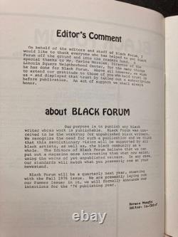 Scarce Vintage 1976 African American MagazineBLACK FORUMVolume I #1Literature