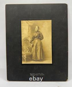 Set Of 2 Antique Photograph Cabinet Card Lot Older Black African American Lady