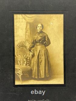 Set Of 2 Antique Photograph Cabinet Card Lot Older Black African American Lady