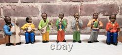 Seven Vintage Painted Porcelain Figurines of Black African American Musicians