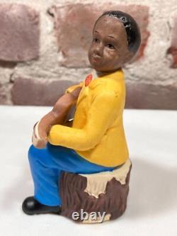 Seven Vintage Painted Porcelain Figurines of Black African American Musicians