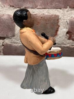 Seven Vintage Painted Porcelain Figurines of Black African American Musicians