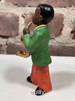 Seven Vintage Painted Porcelain Figurines of Black African American Musicians