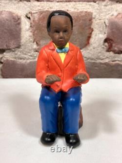 Seven Vintage Painted Porcelain Figurines of Black African American Musicians