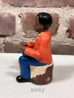 Seven Vintage Painted Porcelain Figurines of Black African American Musicians