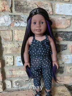 Shirene Custom OOAK African American Girl Doll Black Purple Teal Hair Brown Eyes