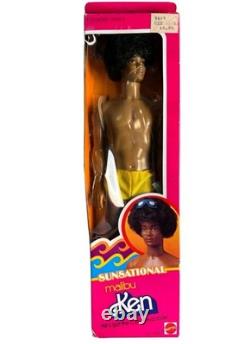 Sunsational Malibu Ken #3849 Black African American Rooted Afro 1981 Mattel