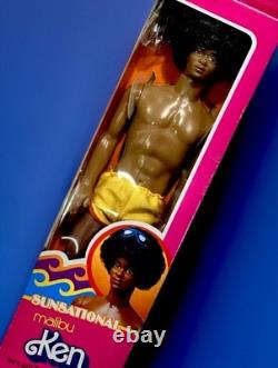 Sunsational Malibu Ken Black African-American Rooted Afro Mattel 3849 Vtg HTF