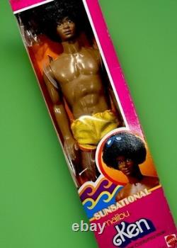 Sunsational Malibu Ken Black African-American Rooted Afro Mattel 3849 Vtg HTF