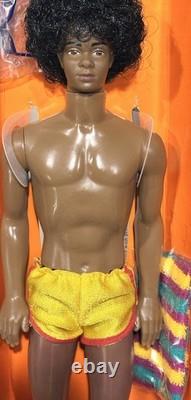 Sunsational Malibu Ken Black African-American Rooted Afro Mattel 3849 Vtg HTF