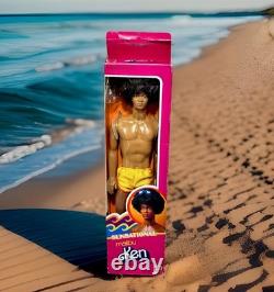 Sunsational Malibu Ken Black African-American Rooted Afro Mattel 3849 Vtg HTF
