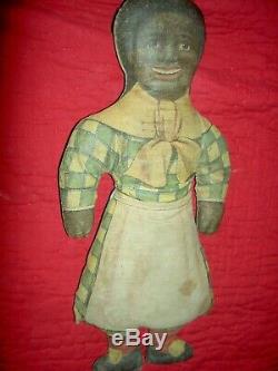 Super RARE early BLACK & WHITE ethnic cloth dolls TWO-dolls-in-ONE (excellent)