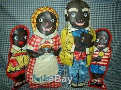 Super RARE early BLACK & WHITE ethnic cloth dolls TWO-dolls-in-ONE (excellent)