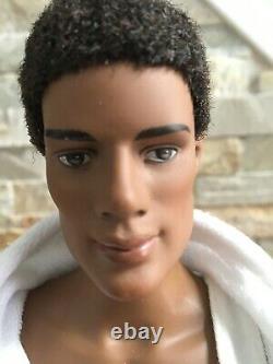 TONNER RUSSELL 17 Vinyl AA DOLL Black Male wearing Boxers, shirt & robe withStand