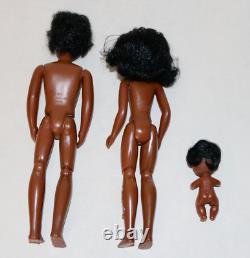 The Sunshine HAPPY Family 1973 African American black doll set Mattel