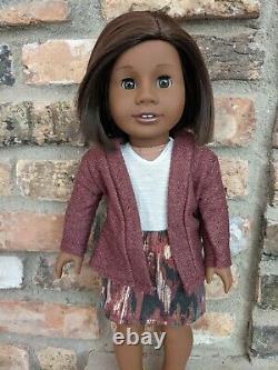 Thema Custom African American Girl Doll OOAK Short Brown Hair Hazel Eyes Addy