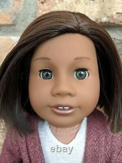 Thema Custom African American Girl Doll OOAK Short Brown Hair Hazel Eyes Addy