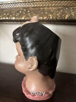 Topline Japan Black/African American Girl Lady Head Vase 50/423 Vintage