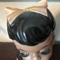 Topline Japan Black/African American Girl Lady Head Vase 50/423 Vintage