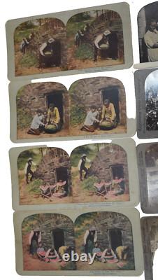 Twelve African American Black Southern Stereoview Vintage Photographs B&W Color