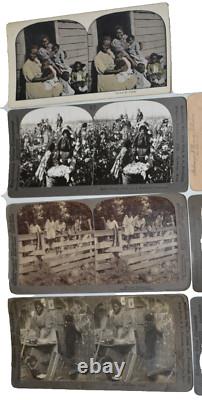 Twelve African American Black Southern Stereoview Vintage Photographs B&W Color