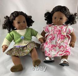 Two African American Girl Retired Bitty Baby Twins Displayed Only Dolls