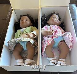 Two African American Girl Retired Bitty Baby Twins Displayed Only Dolls