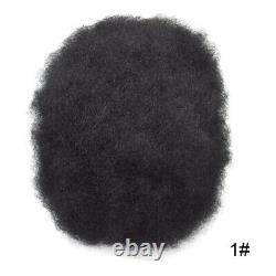 US Afro Curly Weave Mens Toupee HairPiece Full Lace African American Hair Syste