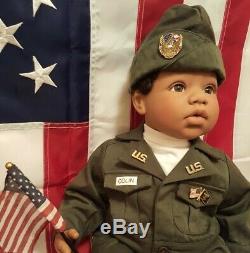 US Army Colin Middleton Doll by Reva Schick AA Black Hair Brown Eyes