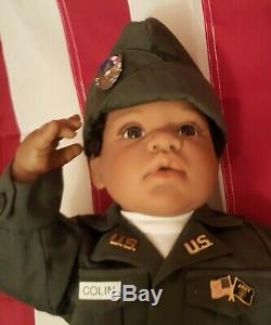 US Army Colin Middleton Doll by Reva Schick AA Black Hair Brown Eyes