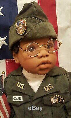 US Army Colin Middleton Doll by Reva Schick AA Black Hair Brown Eyes