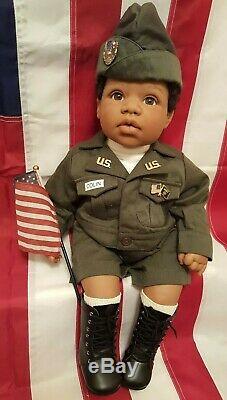 US Army Colin Middleton Doll by Reva Schick AA Black Hair Brown Eyes