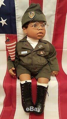 US Army Colin Middleton Doll by Reva Schick AA Black Hair Brown Eyes