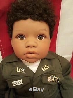 US Army Colin Middleton Doll by Reva Schick AA Black Hair Brown Eyes