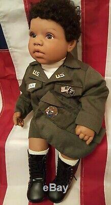 US Army Colin Middleton Doll by Reva Schick AA Black Hair Brown Eyes