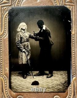Unusual 1/6 1/4 Tintype Photo 1860s Antique Black African American Creepy Rare