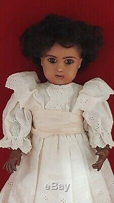 VERY RARE EXCEPTIONAL 14 inch Steiner A 7 Mulotto Brown-Complexion Antique Doll