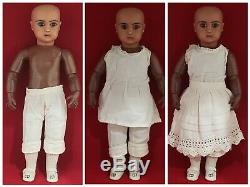 VERY RARE EXCEPTIONAL 14 inch Steiner A 7 Mulotto Brown-Complexion Antique Doll